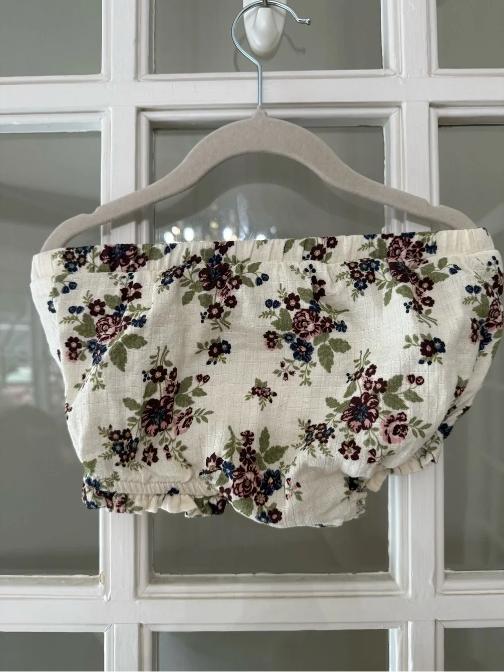 Nicole Miller New York Floral Baby Romper - Plum & Cream